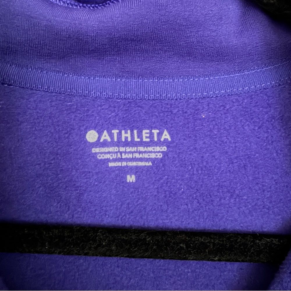 Athleta Altitude Polartec Half Zip Sweatshirt Women Size M Purple Noble Blue - Picture 4 of 10